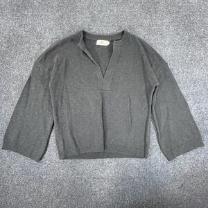 Vineyard Vines Sweater Womens XXS Gray Pullover Split Neck 3/4 Sleeve Casual